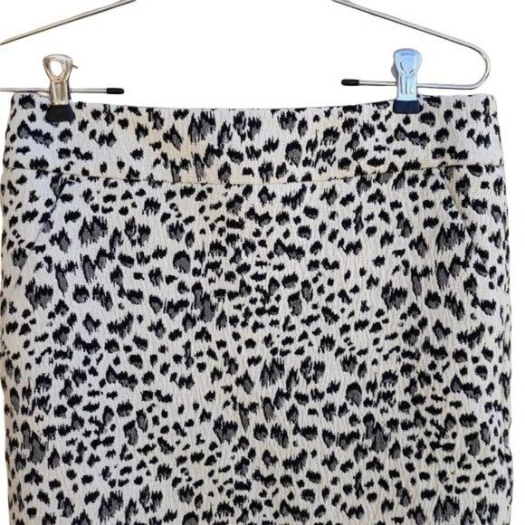 Ann Taylor Loft White Gray Leopard Print Day To Night Mini Pencil Skirt Sz S - Picture 5 of 12